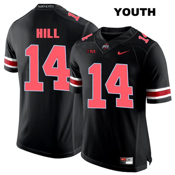 Ohio State Buckeyes Youth K.J. Hill #14 Red Number Black Authentic Nike College NCAA Stitched Football Jersey GH19T55TL